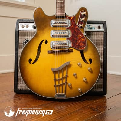 Harmony H-75 Hollowbody Electric Guitar in Vintage Burst - 1963 image 8