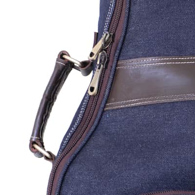 Handmade Denim and Leather Guitar Case for Acoustic Guitars Classical Guitar Gig Bag Padded BackPack image 6