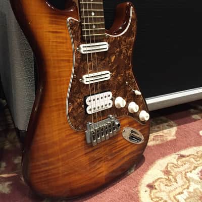 Warmoth Custom Strat 2013 Amber Dye Flame Maple Top Birdseye Maple Neck Seymour Duncan Pickups! image 1