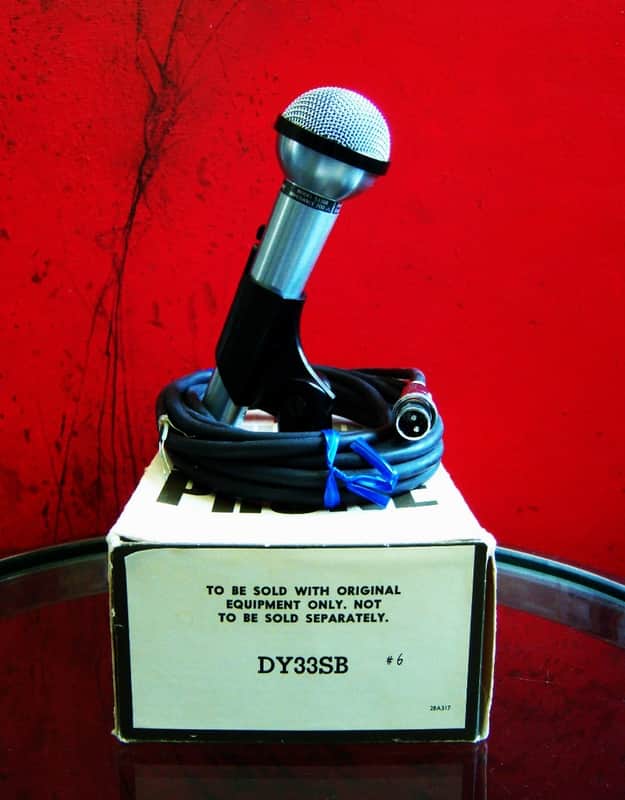 Vintage NOS 1970's Shure DY33SB / 533SB dynamic microphone Low Z Satin Chrome w accessories # 2 image 1