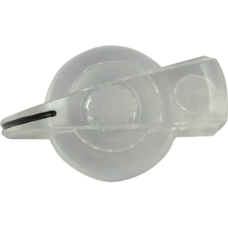 Clear Knob - Chicken Head, Push-On, for knurled shaft image 1