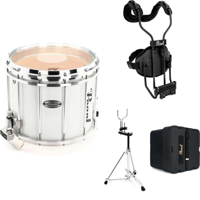 Pearl Championship Maple FFX Marching Snare Drum  Marching Snare Stand  and Drum Case - 14 x 12 inch with Snare Carrier- image 1