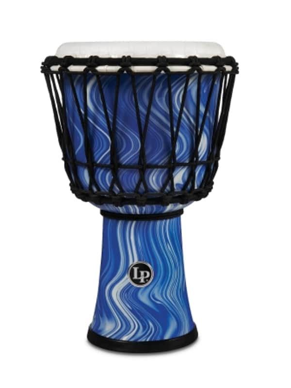 Latin Percussion LP1607 7" Rope Tuned Circle Djembe - Blue Marble image 1