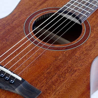 Teton STP103ENT 103 Series Parlor Body Shape African Solid Mahogany Top Mahogany Neck 6-String Acoustic-Electric Guitar image 5