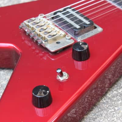 1985 Aria Pro II Japan XX-Deluxe Flying V MIJ Electric Guitar (Candy Apple Red) image 2
