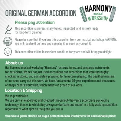 Walther Teeny 48 Bass Lightweight Piano Accordion, German Akkordeon for Beginners Children Kids, Straps, Hard Case, 2697 image 14
