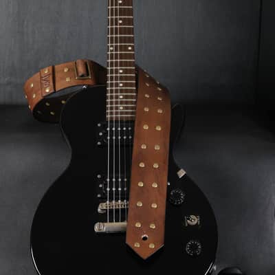 Studded Leather Guitar Strap. 2.5” Wide. 47” to 54” adjustable. Antique Brown image 6