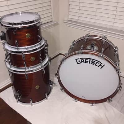 Gretsch 4pc Broadkaster 135th Anniversary Drums 2018 - Ribbon Mahogany image 2