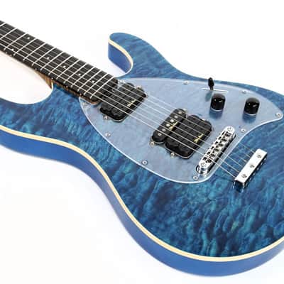 Ernie Ball Music Man Steve Morse SM-Y2D - Diablo Blue - Quilt - H00559 image 5