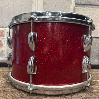 Vintage 1965 Slingerland Tom Drum 8 x 12 Red Sparkle image 1
