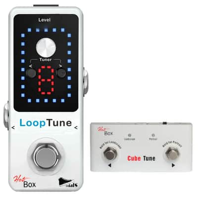Hot Box Loop Tune Looper/Tuner Pro Pedal + Cube Tune Foot Controller. 9 Loops 40 Min Record-In WhiteHot Box Pedals Loop Tune + image 1