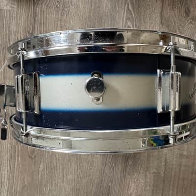 Rogers 1960s Cleveland Tag Covington Era Luxor Snare Drum 5x14 Blue And Silver Duco Multi Color image 2