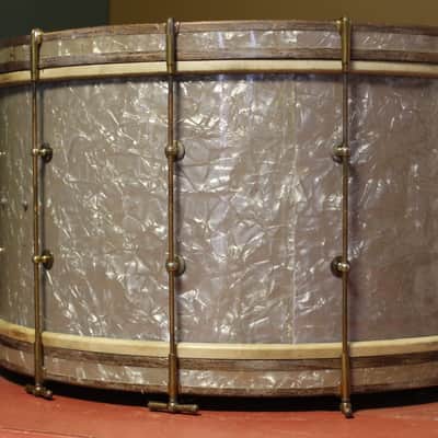 1920's Ludwig & Ludwig 14"x27.5" Bass Drum in Lavender Pearl image 6