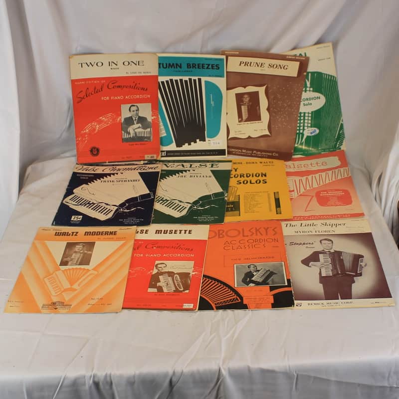 Lot of 12 Used Vintage Accordion Sheets - Waltz Lot (Pagani Pietro Deiro Remick) image 1