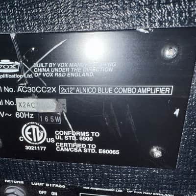 Vox AC30CC2X Custom Classic 2-Channel 30-Watt 2x12" Blue Alnico Guitar Combo 2005 - 2010 - Black image 4