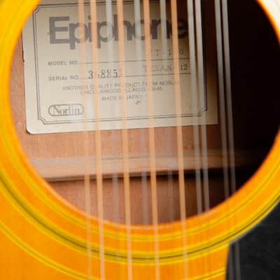 Epiphone FT-160 Texan-12 Sunburst 12-String Acoustic Guitar MIJ 1970s Pre-Owned image 9