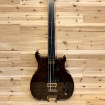 Alembic Mark King Deluxe Custom Lined Fretless 5 string Bass 2002 CocoBolo LED's image 4