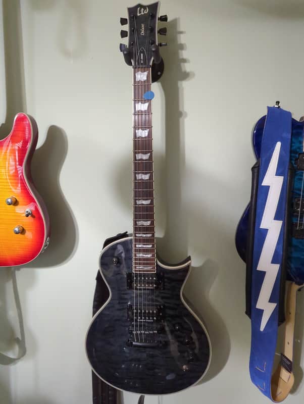 ESP LTD EC-1000 Piezo with Rosewood Fretboard 2017 - See Thru Black image 1