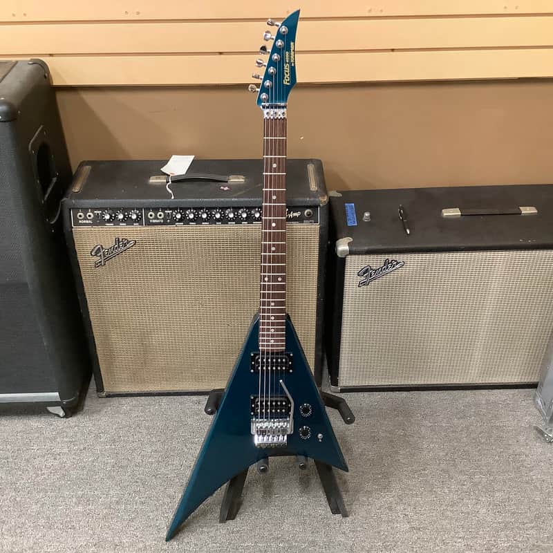 1980's Kramer Focus 4000, Lake Placid Blue, Flying V Style | Reverb