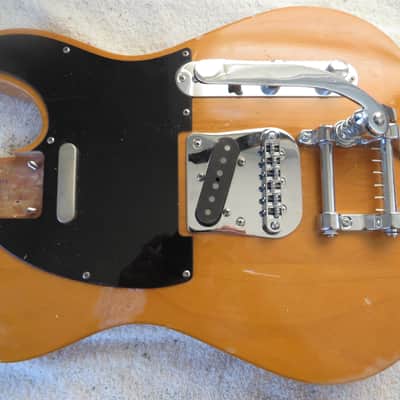 Telecaster style loaded body with tremlo Tele Tremlo loaded body unknown - butterscotch image 1