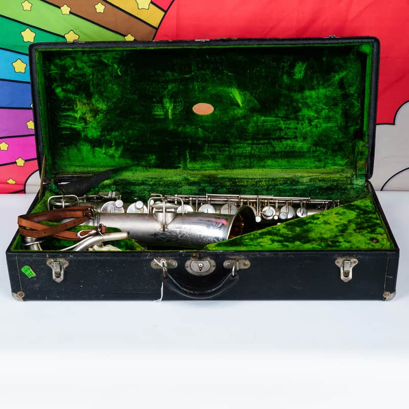 Early 1930s York Silver Plated Alto Saxophone, Hardcase, as is image 1