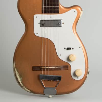 Harmony  H-44 Stratotone Solid Body Electric Guitar (1954), black tolex hard shell case. image 3