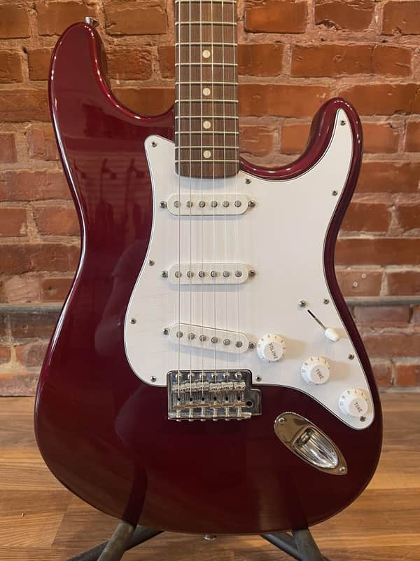 Fender 1998 Standard Stratocaster Wine Red with gig bag image 1