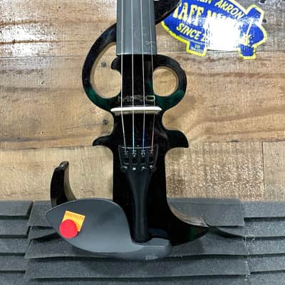 Mirio Black Metalflake Silent Electric Violin w/case, bow, cable, headphones and rosin image 3