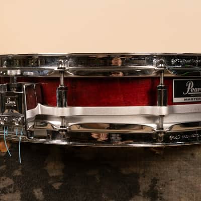 1980s Pearl 3.5x15 Sequoia Red Maple Free Floating Snare Drum image 10