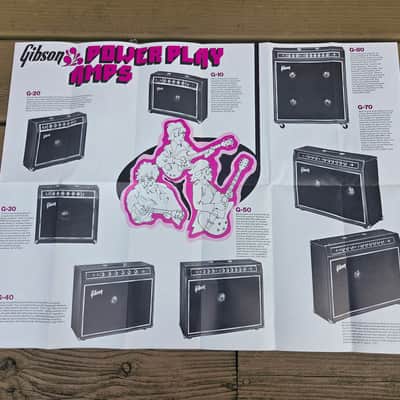 Vintage 1972 Gibson Power Play G-Series Amplifiers Fold Out Catalog! Rare, Original Case Candy! image 1
