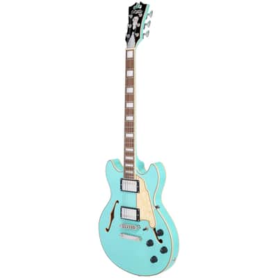 D'Angelico Premier Mini DC Electric Guitar, Surf Green image 3