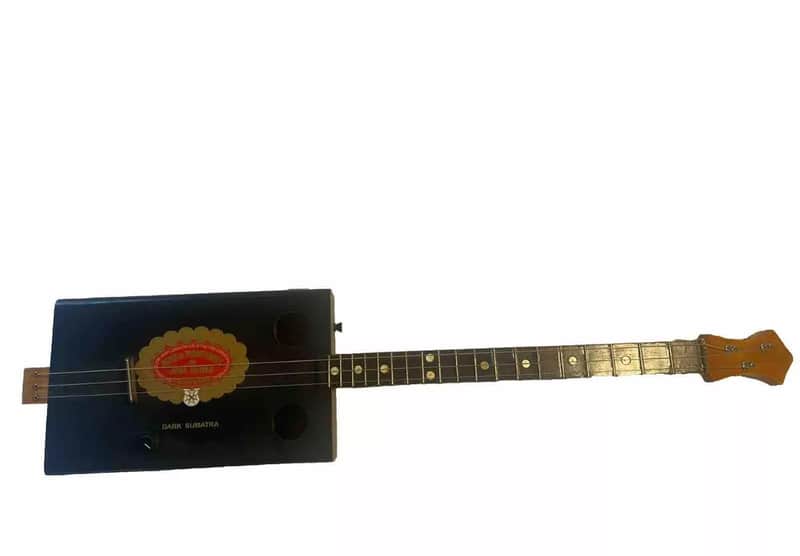 Handmade 3 string Cigar box guitar 2020 - Black image 1