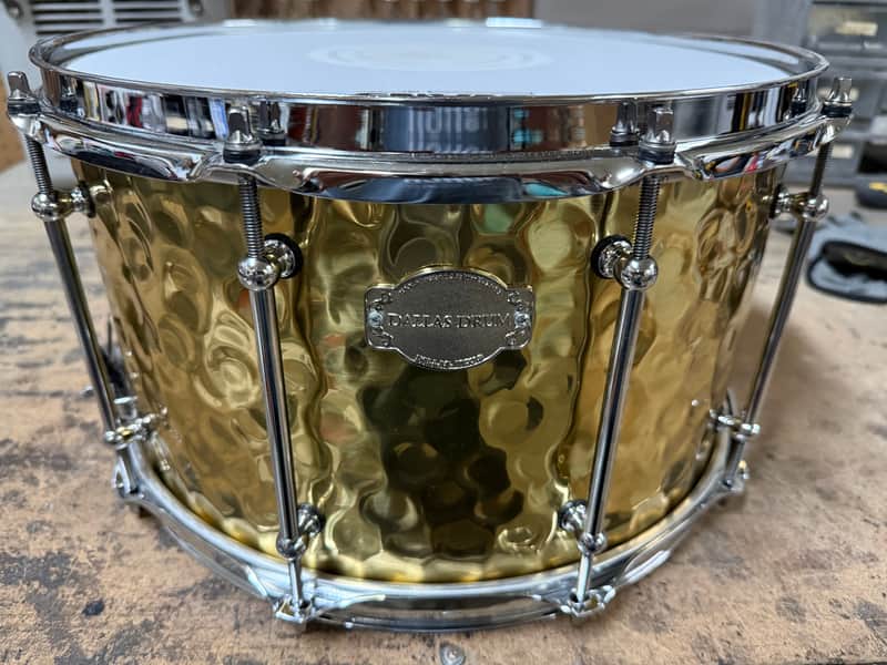 Dallas Drum 14x8 Hammered Brass Snare Drum 2025 - Hammered brass image 1