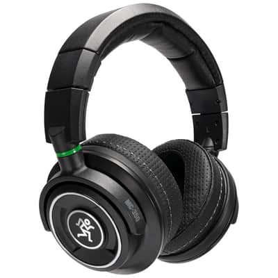 Mint Liquid Audio Mackie MC-350 Professional Closed-Back Headphones Black Bundle with Pig Hog 25ft Headphone Extension Cable and Instrument Polishiing Cloth image 5
