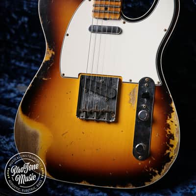 2022 Fender Custom Shop 65' Tele Custom Heavy Relic 3 Tone Sunburst image 7