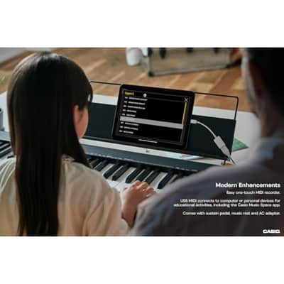 Casio CDP-S160 Portable Digital Piano with 88-Key Weighted Action, Sheet Music Stand, Power Supply, USB-MIDI and 10 tones, black (CDP-S160BK) image 3