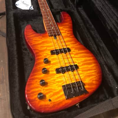 Sadowsky NYC 21 4 string Bass guitar Lefty Quilted Maple Tobacco Burst USA Made lefty image 17