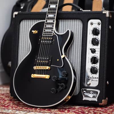 2012 Gibson Custom Les Paul Custom - in Black Ebony & Gold image 1