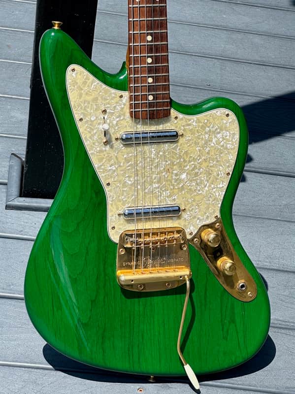 Fender Jaguar 1993 - Fred Stuart's Personal Build a See-Thru Green ridiculously documented 1 of a kind !