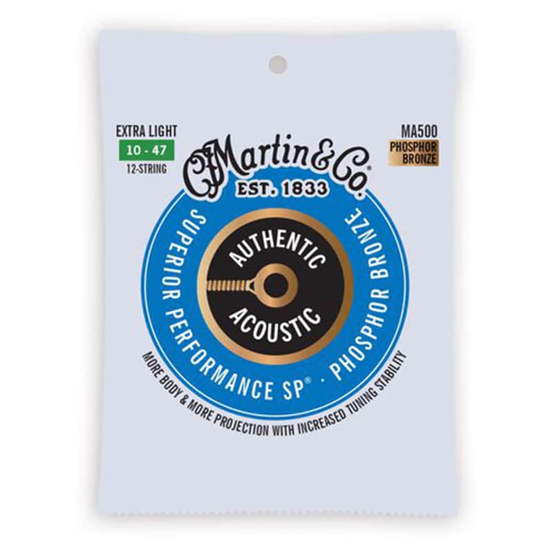 Used Martin Authentic Acoustic Superior Performance Phosphor Bronze 12-String Guitar Strings, 10 - 47 Extra Light image 1