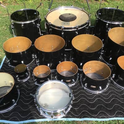 Pearl Peter Criss 1970’s KISS Alive 2  Drum Set Black/Chrome 14-Piece Fiberglass Concert Tom Drums image 20