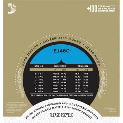 D'Addario Strings Composites EJ46C Pro Arte, Hard - Classic Guitar Strings image 3