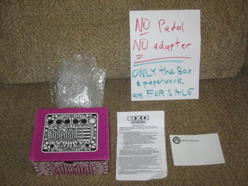 mostly very clean Electro Harmonix EMPTY BOX and original Owner's Manual & original Warranty / Registration card (+ bubble wrap) ONLY for EXO Cathedral Stereo Reverb pedal (NO pedal, NO adapter) image 1