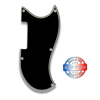 New 5 Ply Black/White WIDE BEVEL Pickguard for Gibson 1965-1968 EB-0 & EB-3 Bass Made In USA image 1