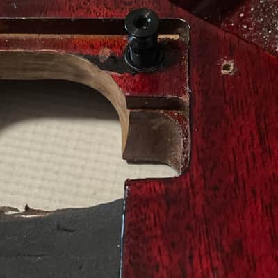 Made in USA KNE Charvel Pro Mod So Cal Style Red Stain Mahogany Guitar Body Floyd Ready Truss Wheel Cutout image 7