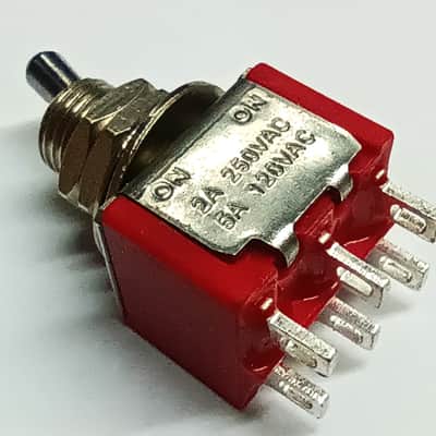 Mini Switch DPDT SHORT LEVER ON-ON 2-Position Coil Split Phase Reversal Series Parallel image 3