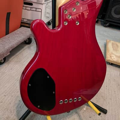 Lakland 55-94 Deluxe, fretless 34" scale, 1996 Red Quilted with case image 7