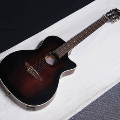 Luna Artist Vintage distressed NYLON string acoustic electric guitar NEW - Classical image 1