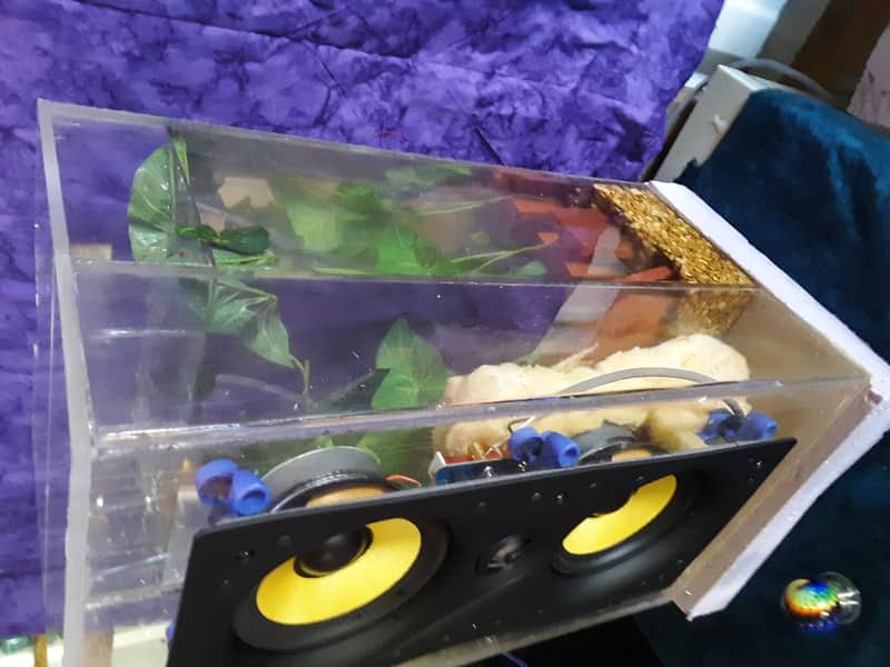 HEMPOPOTAMUS FISH TANK SPEAKER KEVLAR WOOFERS WITH RUBBER SURROUND WITH GRAVEL PUMP AND BUBBLER 1 image 1