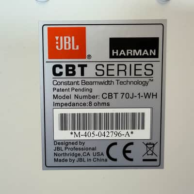 JBL CBT 70J-1-WH Passive Line Array Column Speaker White w/ Mounting Hardware 2010s–2020s image 12